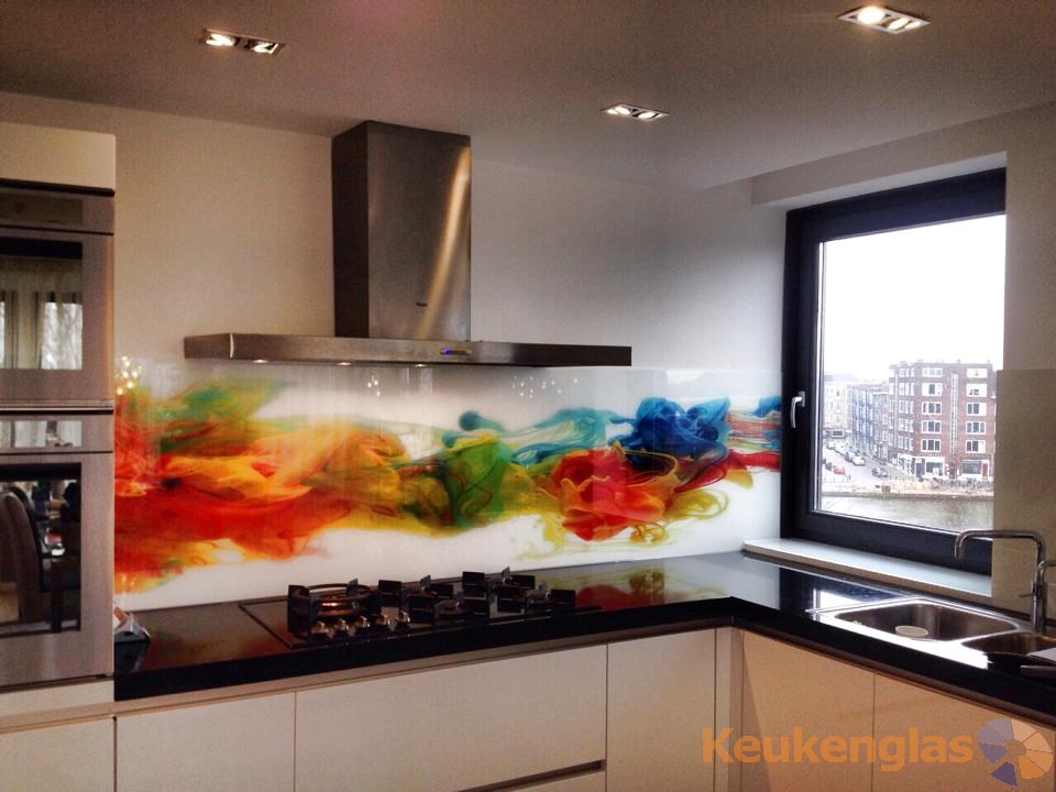 Glazen spatwand keuken keukenglas