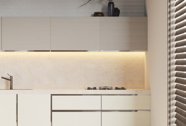 Keuken spatwand stijl wit beige