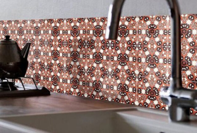 Keuken bohemian achterwand terracotta