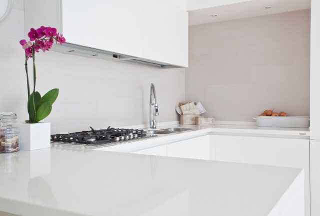 Keuken achterwand beige