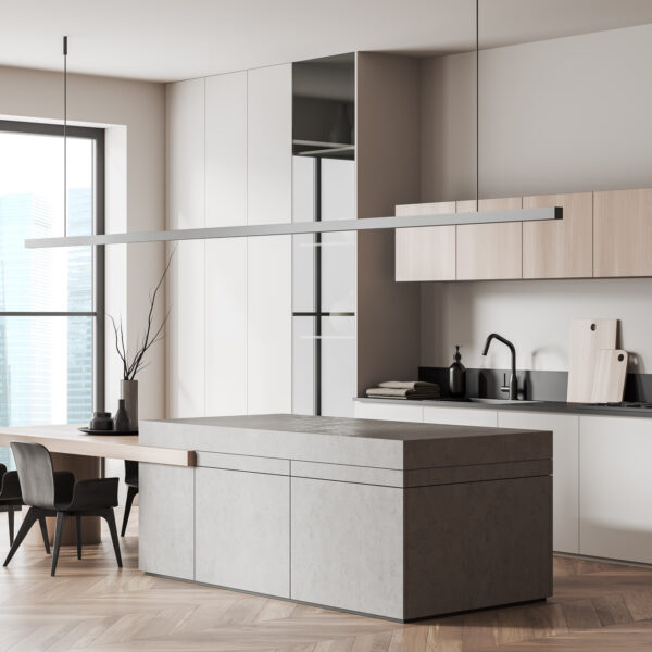 Moderne keuken met eiland open ruimte minimal