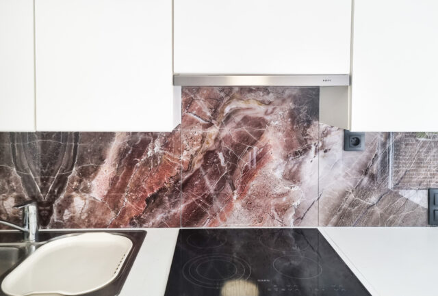 Marmeren spatwand keuken