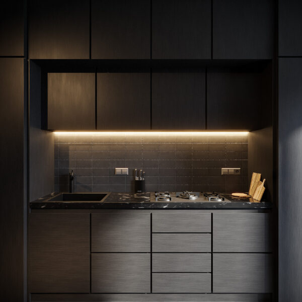 Spatwand keuken tegels zwart