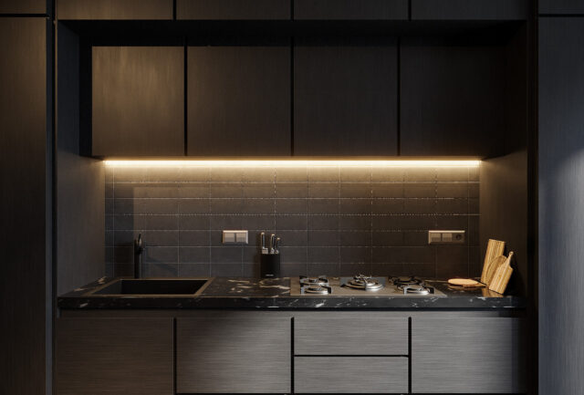 Spatwand keuken tegels zwart