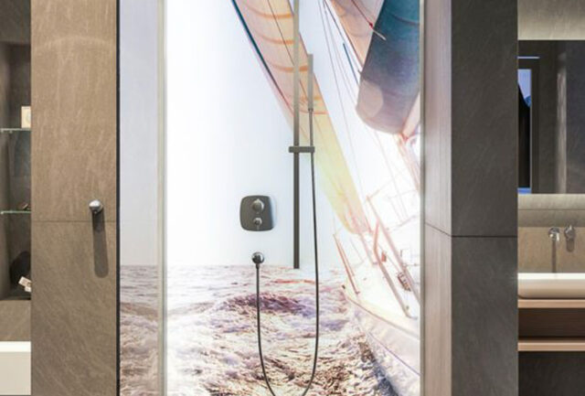Badkamer achterwanden zeilboot print