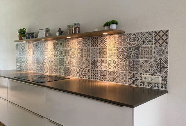 Spatwand keuken tegels mat