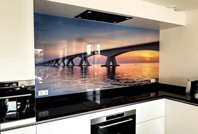 Glazen keuken achterwand met fotoprint in Colijnsplaat