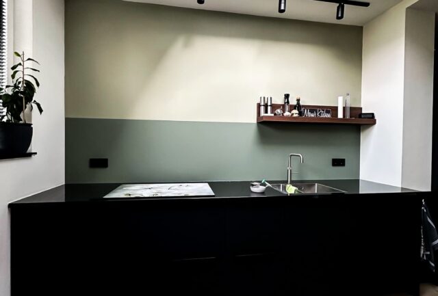 Groene aluminium keuken achterwand